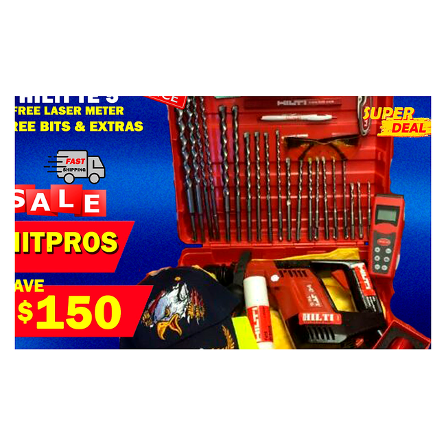 HILTI TE 5 HAMMER DRILL, FREE MEASURER, FREE DRILL BITS