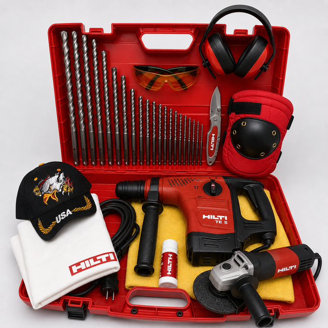 HILTI TE 5 HAMMER DRILL PREOWNED, REINFORCED HANDLE, FREE GRINDER