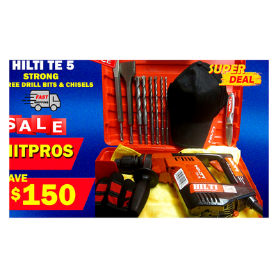 HILTI TE 5 HAMMER DRILL, STRONG, FREE DRILL BITS & CHISELS