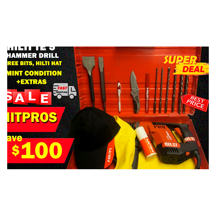 HILTI TE 5, MINT CONDITION, FREE BITS, HILTI HAT, EXTRAS