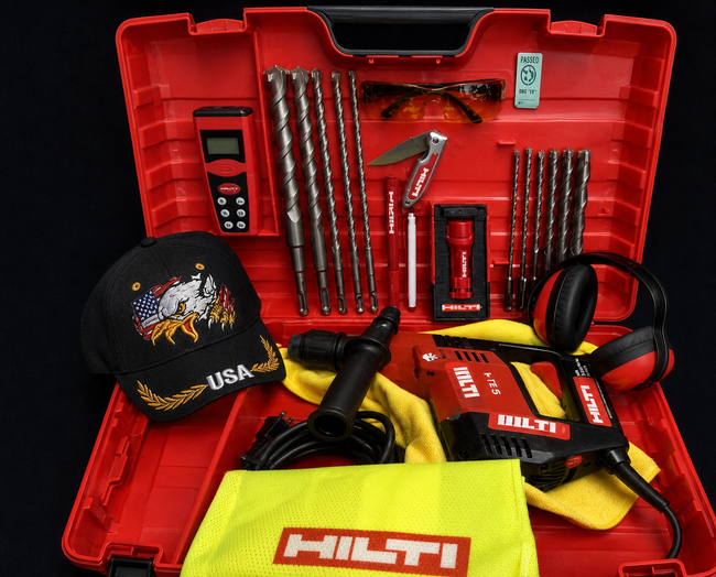 HILTI TE 5, PREOWNED EXCELLENT CONDITION, free knife, bit, pen, laser, vest