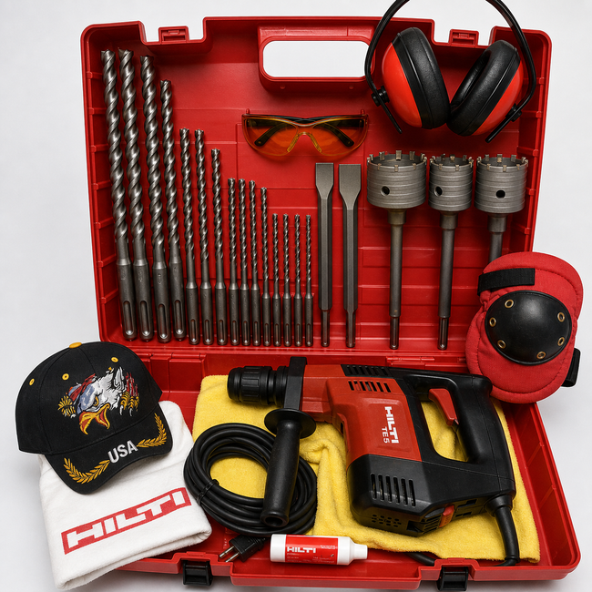 HILTI TE 5 PREOWNED, FREE BITS, LOT OF EXTRAS