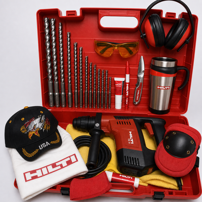 HILTI TE 5 PREOWNED, FREE COFFEE MUG, BITS, LOT OF EXTRAS