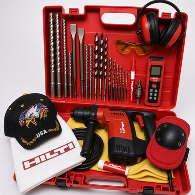 HILTI TE 5 PREOWNED, FREE LASER METER, BITS, A LOT OF ITEMS