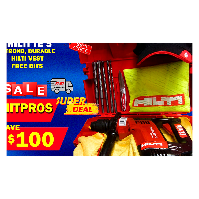 HILTI TE 5 PREOWNED, ORIGINAL, STRONG, DURABLE, FREE BITS, HILTI VEST