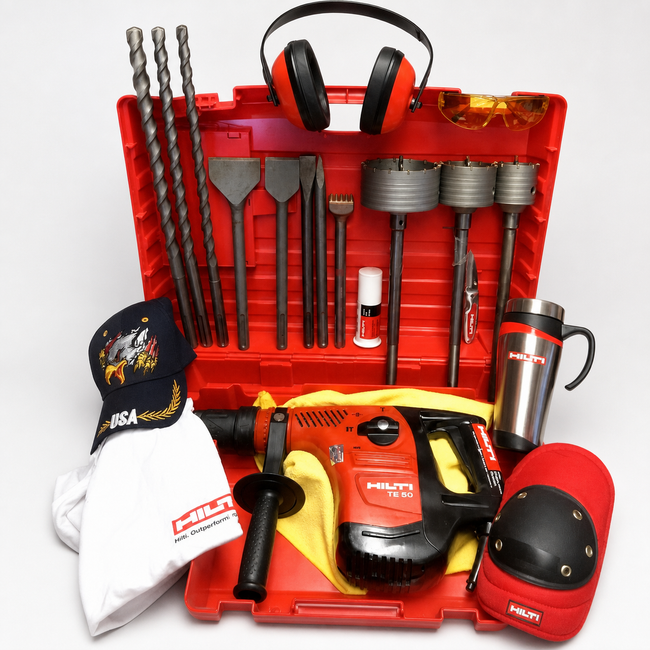HILTI TE 50, GREAT CONDITION, FREE COFFEE MUG, CORE BITS, CHISEL, FAST SHIP