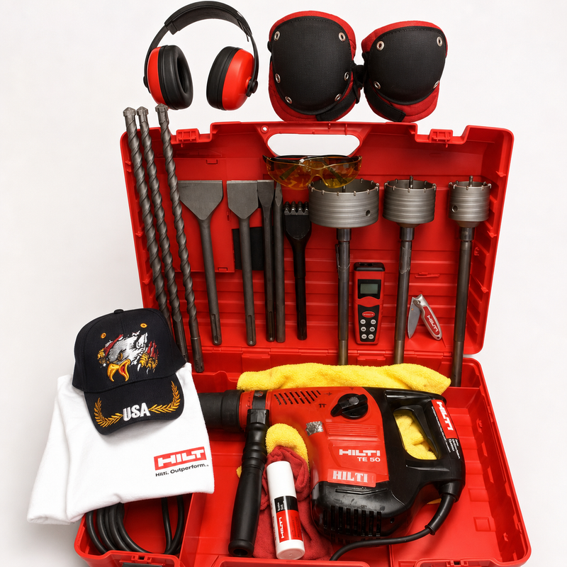HILTI TE 50, PREOWNED, FREE BITS & CHISEL, LASER DISTANCE METER, FAST SHIP