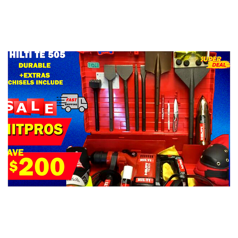 HILTI TE 505, BREAKER, CHISELS INCLUDE, FREE EXTRAS, DURABLE, FAST SHIP
