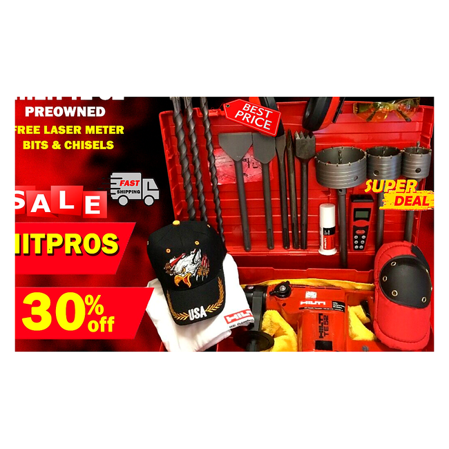 HILTI TE 52 PREOWNED, FREE LASER METER, BITS AND CHISELS, FAST SHIP