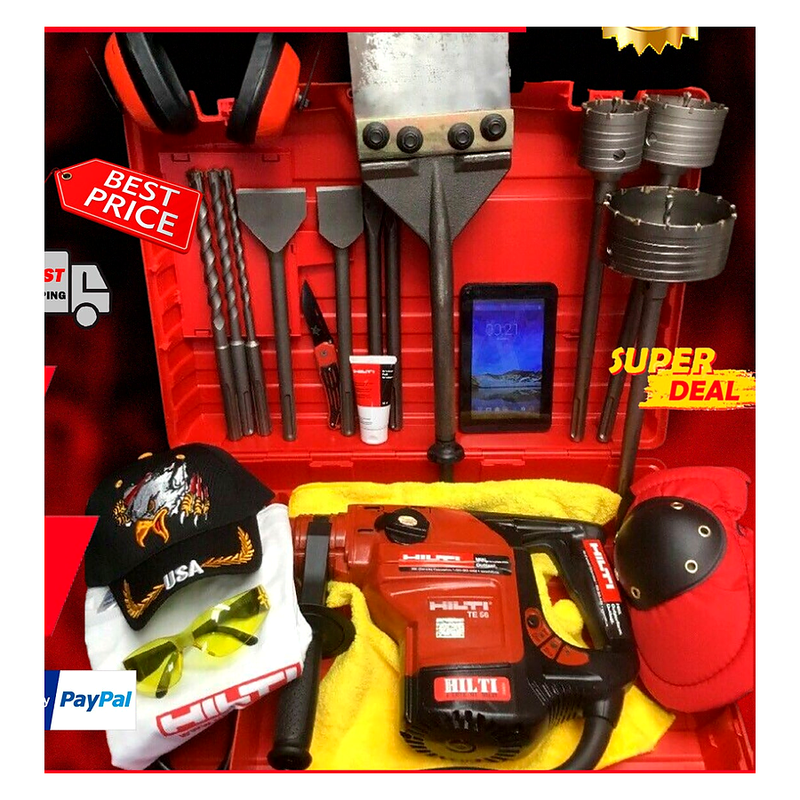 HILTI TE 56 HAMMER DRILL, PREOWNED, FREE TABLET, A LOT OF EXTRAS, QUICK SHIP