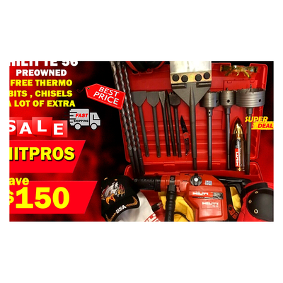 HILTI TE 56, PREOWNED, FREE THERMO, BITS, CHISELS, A LOT OF EXTRA, FAST SHIP