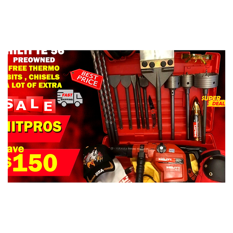 HILTI TE 56, PREOWNED, FREE THERMO, BITS, CHISELS, A LOT OF EXTRA, FAST SHIP