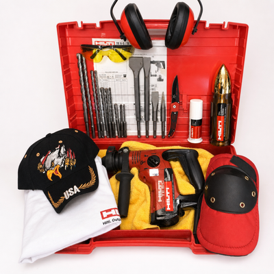 HILTI TE 6-C HAMMER DRILL, PREOWNED, FREE THERMO, LOT OF EXTRAS