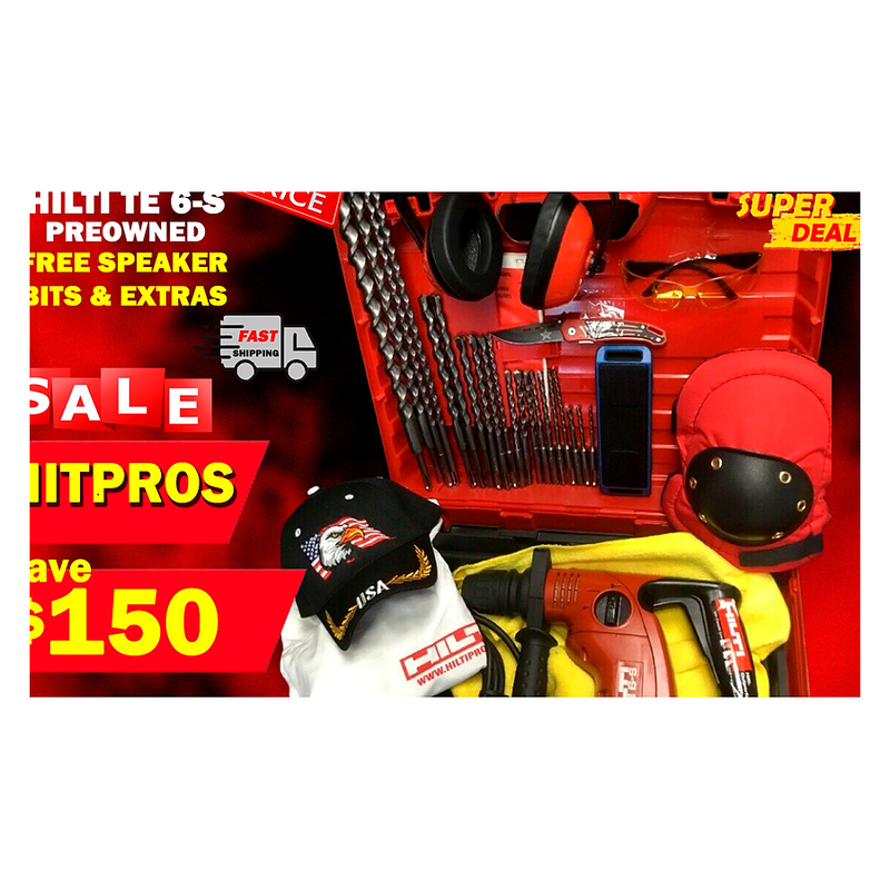 HILTI TE 6-S HAMMER DRILL, PREWONED, FREE SPEAKER, BITS, EXTRAS