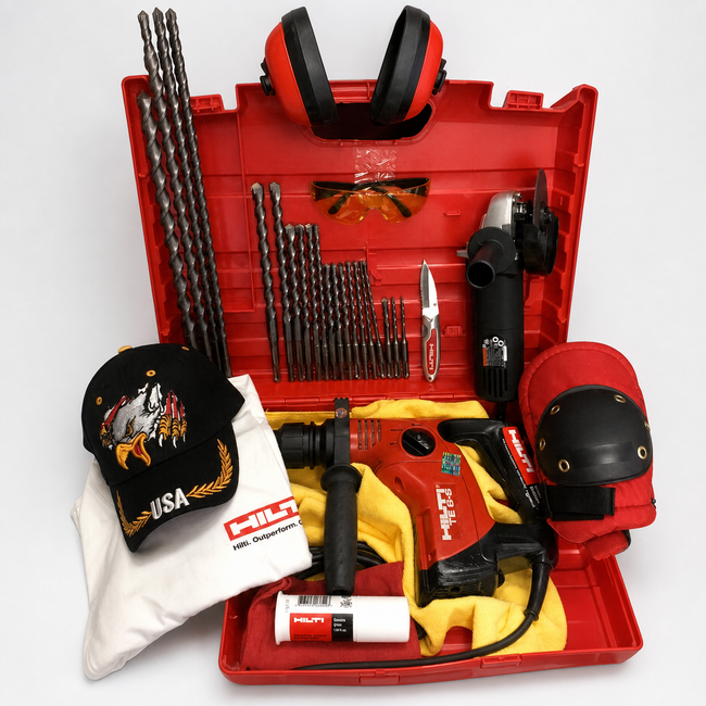 HILTI TE 6-S PREOWNED, FREE ANGLE GRINDER, BITS, EXTRAS