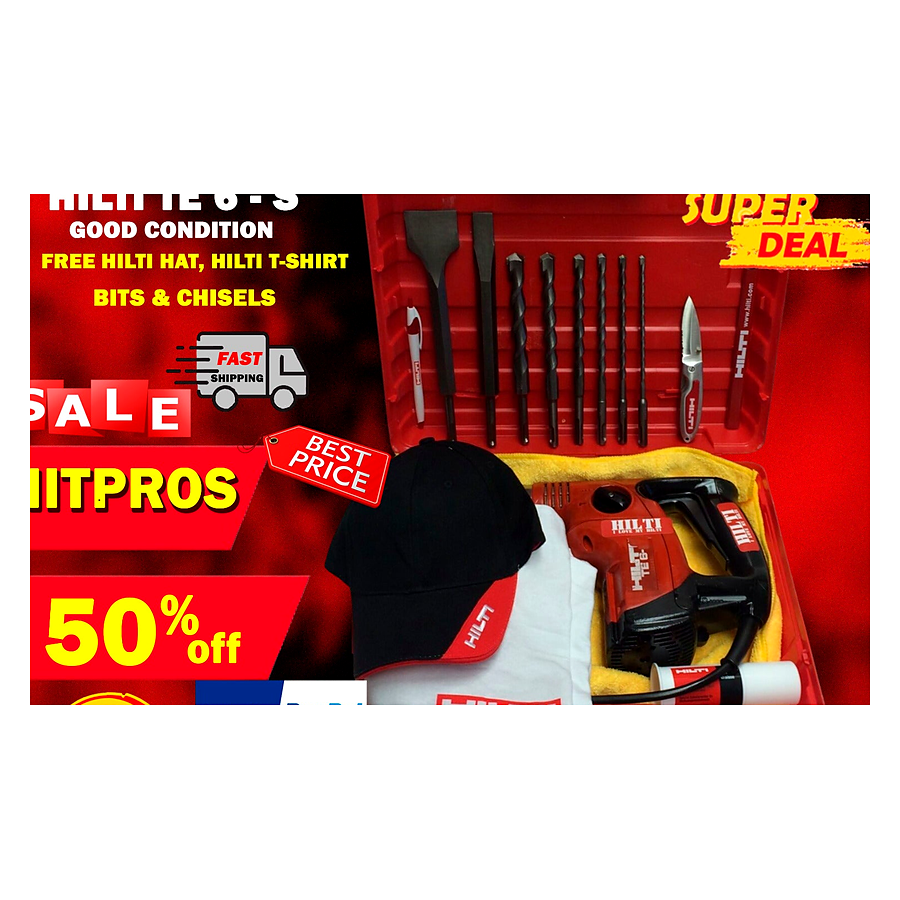 HILTI TE 6-S, PREOWNED, FREE HILTI HAT, SET OF BITS, CHISELS
