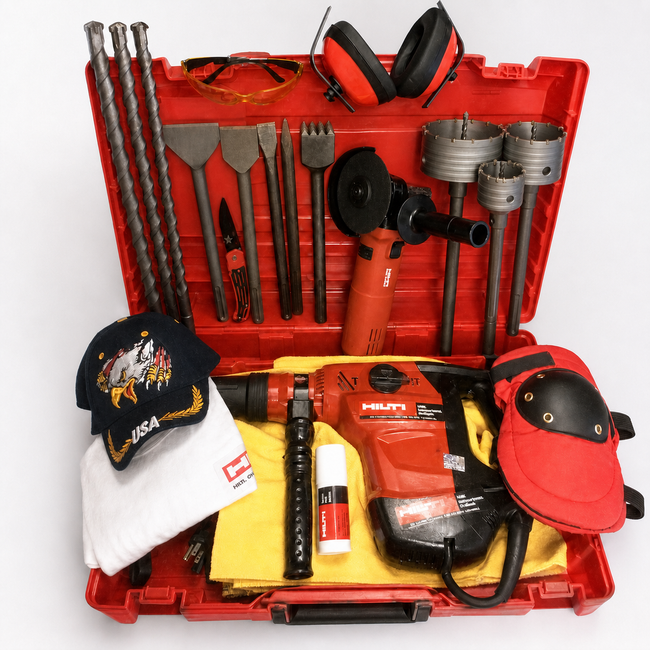 HILTI TE 60, PREOWNED, FREE HILTI GRINDER, BITS, EXTRAS