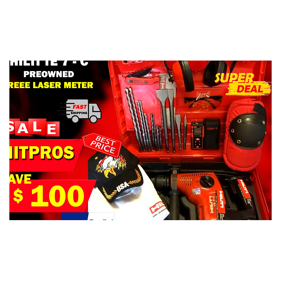 HILTI TE 7-C DRILL, PREOWNED, FREE LASER METER, BITS