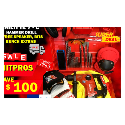 HILTI TE 7-C HAMMER DRILL, PREWONED, FREE SPEAKER, BITS, BUNCH EXTRAS, FAST SHIP