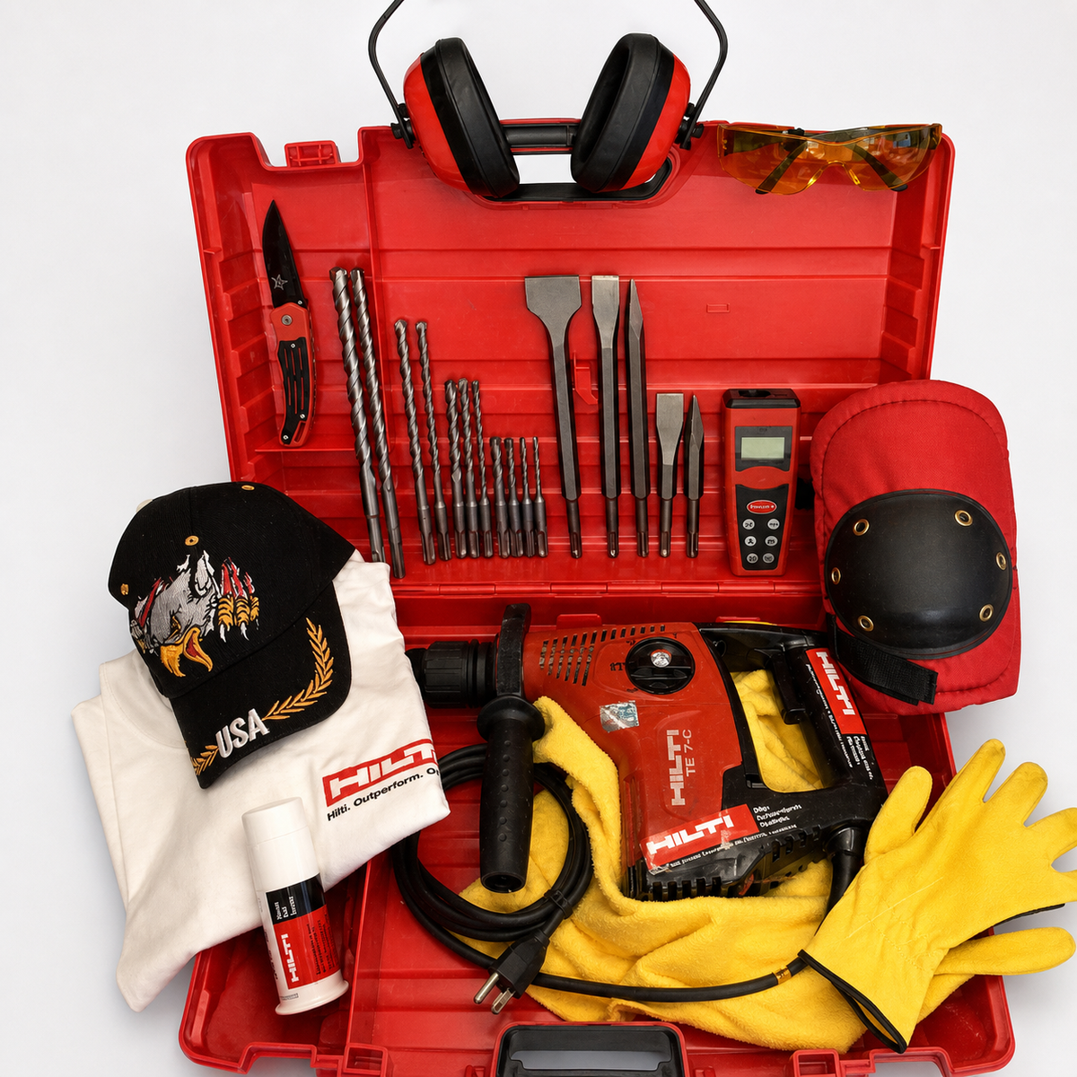 HILTI TE 7-C, PREOWNED, FREE LASER METER, BITS AND CHISELS