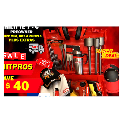 HILTI TE 7-C, PREOWNED, FREE MUG, BITS AND CHISELS, PLUS EXTRAS