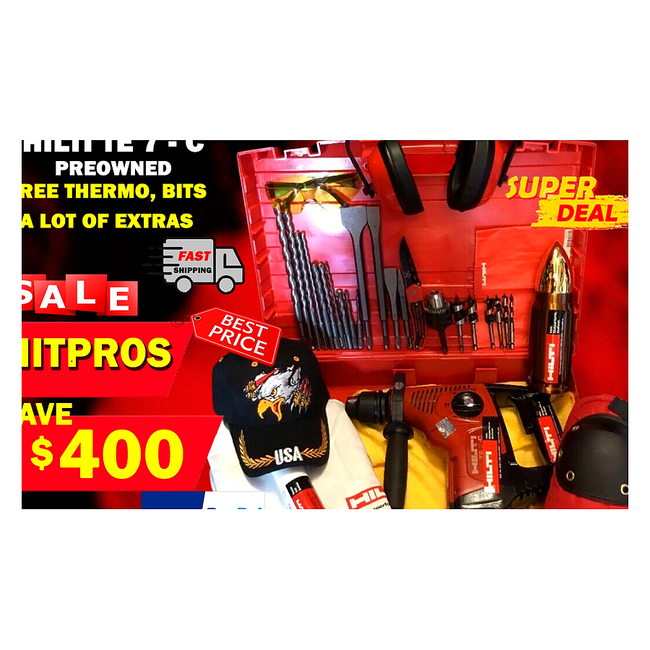 HILTI TE 7-C, PREOWNED, FREE THERMO, BITS, A LOT OF EXTRA