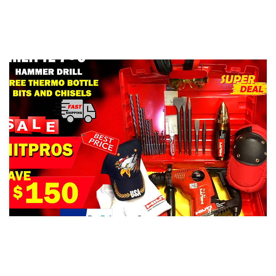 HILTI TE 7-C, PREOWNED, FREE THERMO BOTTLE, BITS AND CHISELS