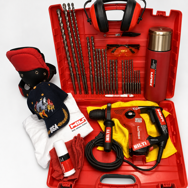 HILTI TE 7 HAMMER DRILL, EXCELLENT, FREE BITS, FREE THERMO BOTTLE