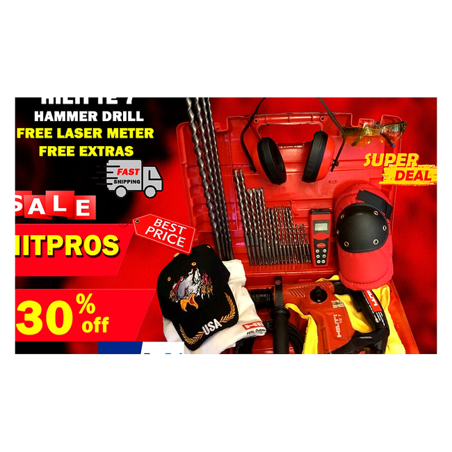 HILTI TE 7, PREOWNED, FREE LASER METER, BITS, A LOT OF EXTRAS