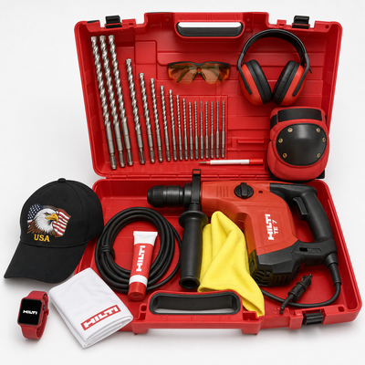 HILTI TE 7 ROTARY HAMMERDRILL, NEW, FREE DRILL BITS, WATCH