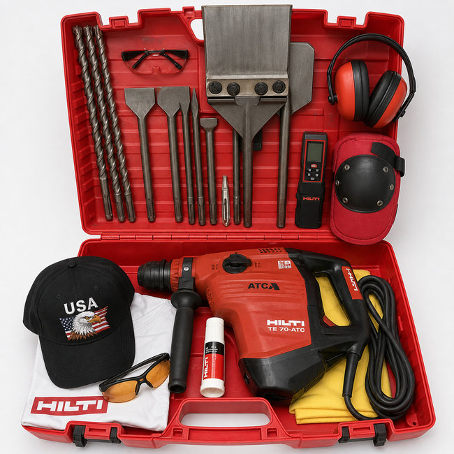 HILTI TE 70 ATC-AVR, GREAT CONDITION, FREE LASER METER, BITS & CHISELS