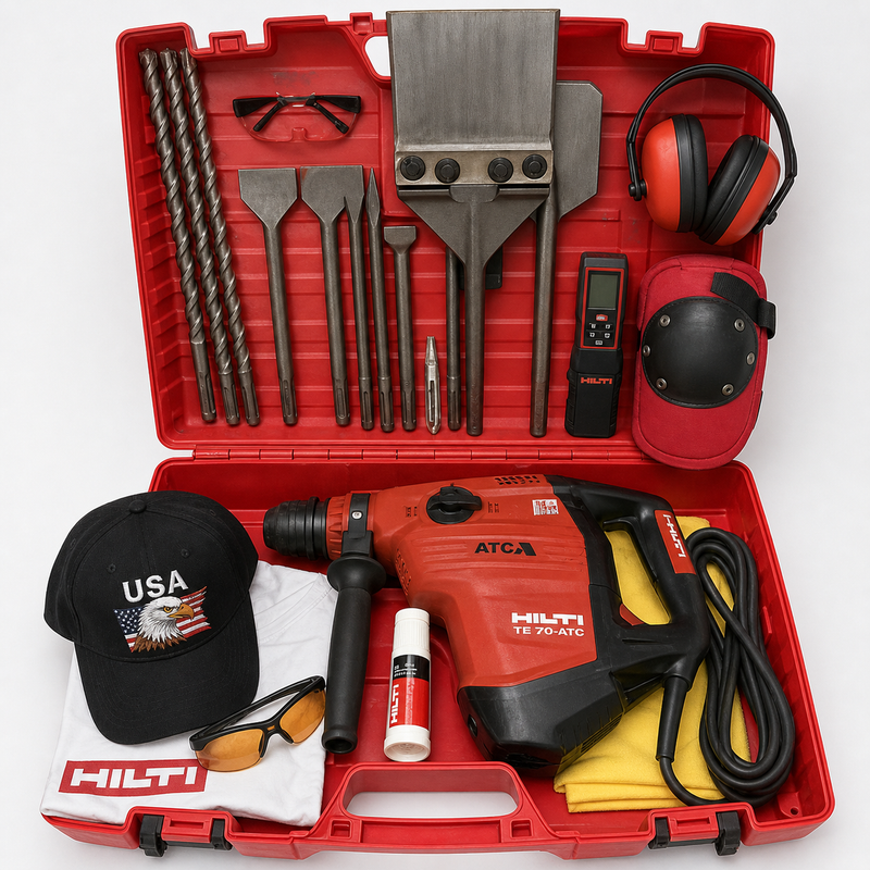 HILTI TE 70 ATC-AVR, GREAT CONDITION, FREE LASER METER, BITS & CHISELS