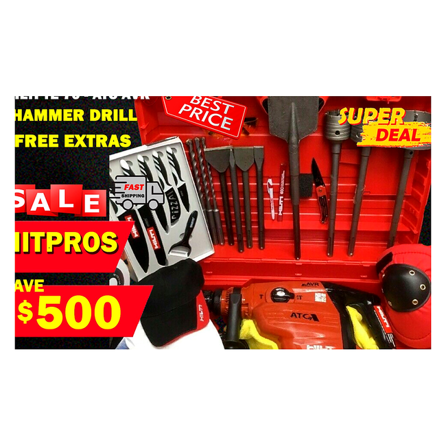 HILTI TE 70 ATC AVR, PREOWNED, FREE KNIFE SET, BITS, CHISELS, EXTRAS