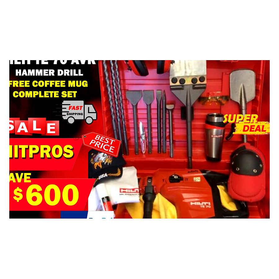 HILTI TE 70 AVR PREOWNED, FREE COFFEE MUG, BITS AND CHISELS