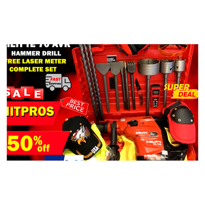HILTI TE 70 AVR, PREOWNED, FREE LASER METER, BITS, CHISELS