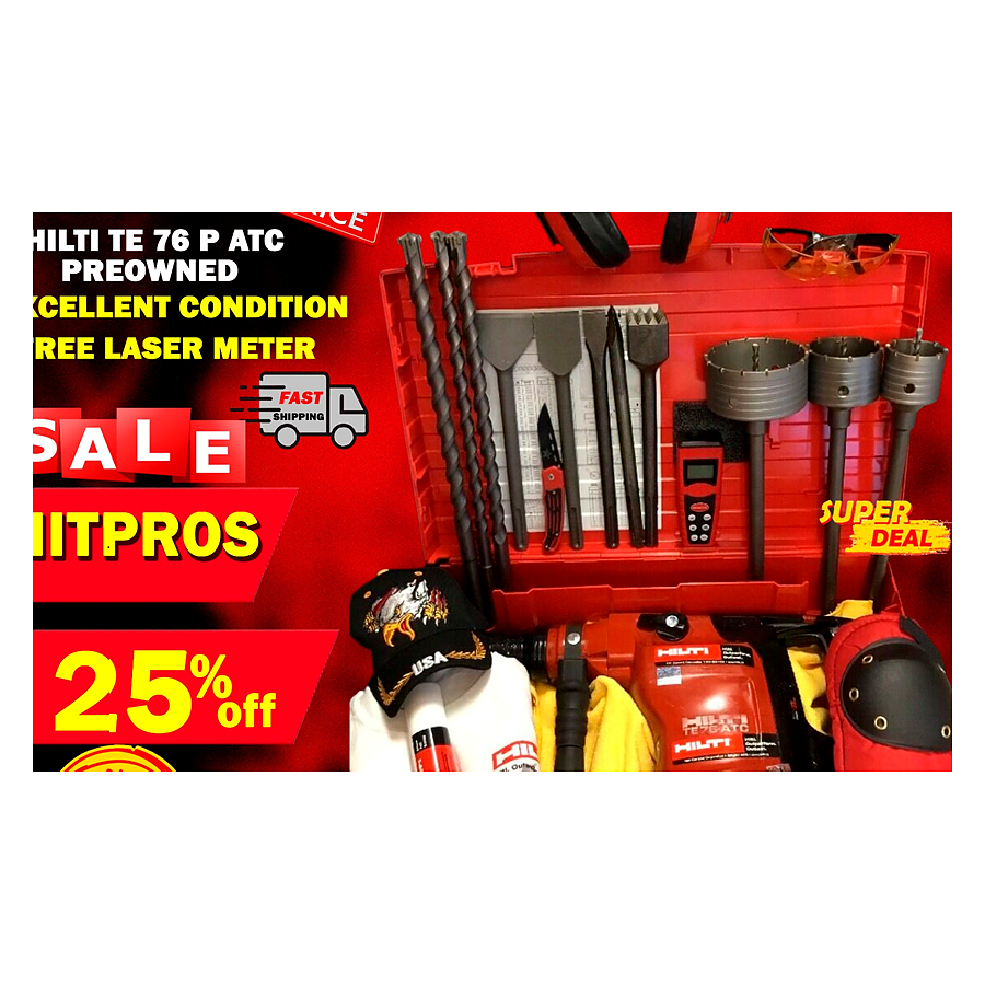 HILTI TE 76-ATC PREOWNED, FREE LASER METER, BITS, A LOT OF EXTRAS, FAST SHIP