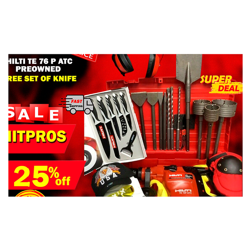 HILTI TE 76-ATC PREOWNED, FREE SET OF KNIFE, BITS, A LOT OF EXTRAS, FAST SHIP