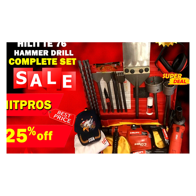 HILTI TE 76 PREOWNED, FREE HILTI GRINDER, BITS, A LOT OF EXTRAS, FAST SHIP