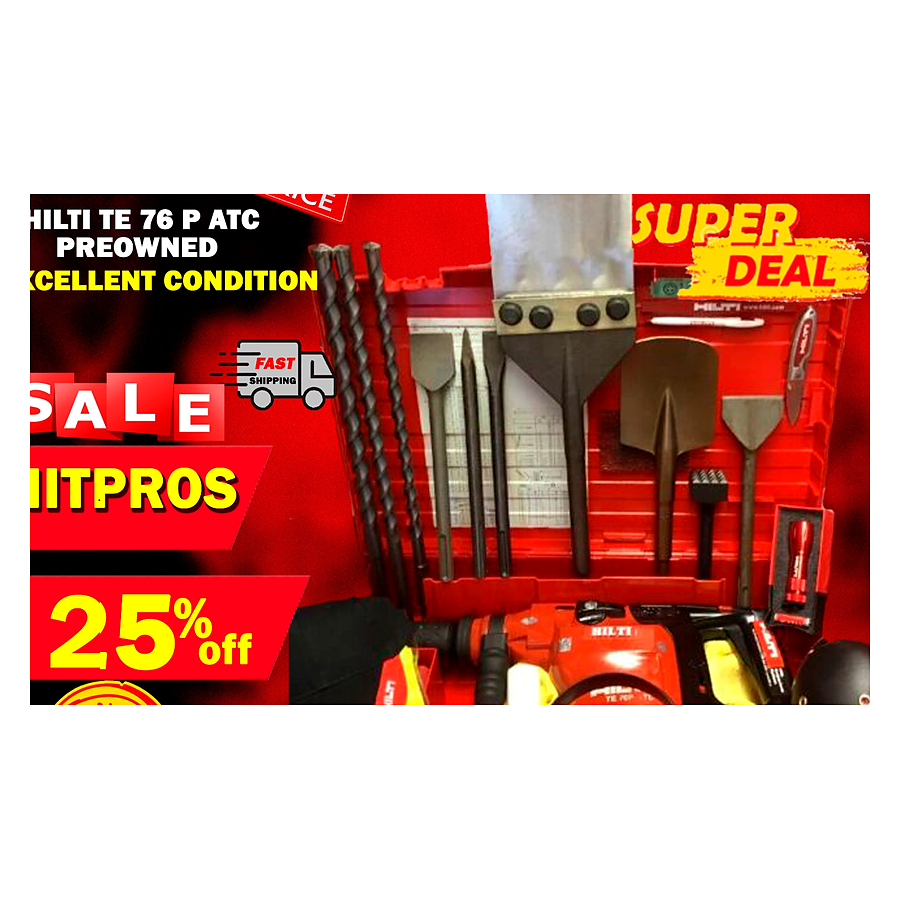 HILTI TE 76P ATC, PREOWNED, EXCELLENT CONDITION, FREE BITS & CHISELS, FAST SHIP