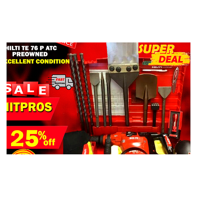 HILTI TE 76P ATC, PREOWNED, EXCELLENT CONDITION, FREE BITS & CHISELS, FAST SHIP