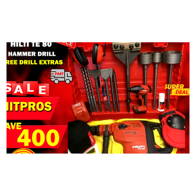 HILTI TE 80 ATC AVR, NEW, FREE SID 2-A DRIVER, BITS, CHISELS, EXTRAS, FAST SHIP