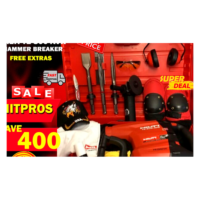 HILTI TE 800 AVR BREAKER, NEW, FREE CHISELS, ANGLE GRINDER, HILTI HAT, FAST SHIP