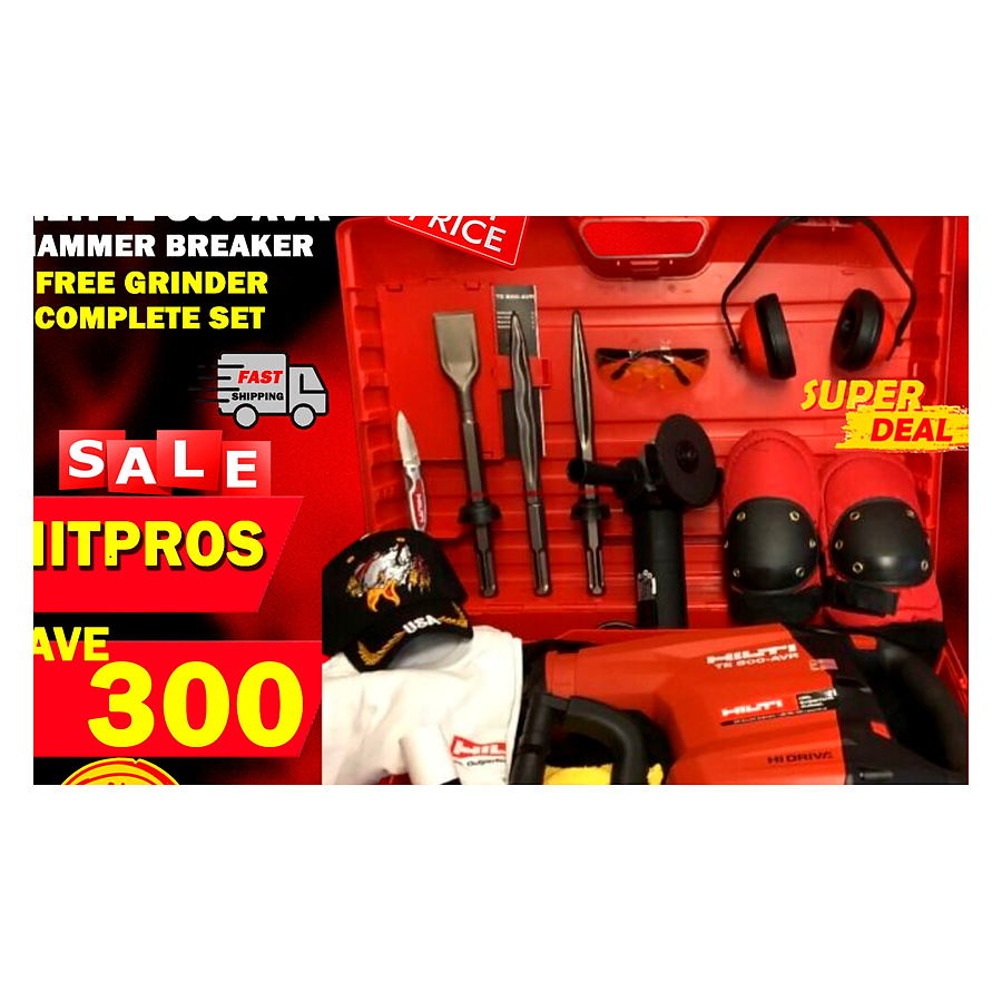 HILTI TE 800 AVR, NEW, FREE GRINDER, CHISELS, A LOT OF EXTRA ITEMS, FAST SHIP