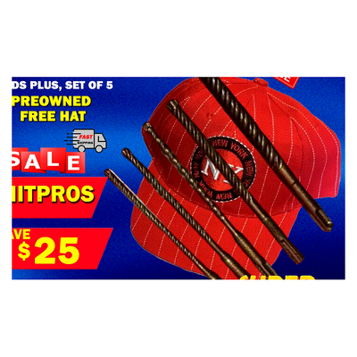 HILTI TE-CX 3/8", 1/2", 1/4", 3/16" SDS PLUS, SET OF 5, FREE HAT, FAST SHIP