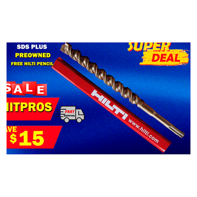 HILTI TE-CX 5/8 x 8", SDS PLUS, PREOWNED, FREE HILTI PENCIL, FAST SHIPPING