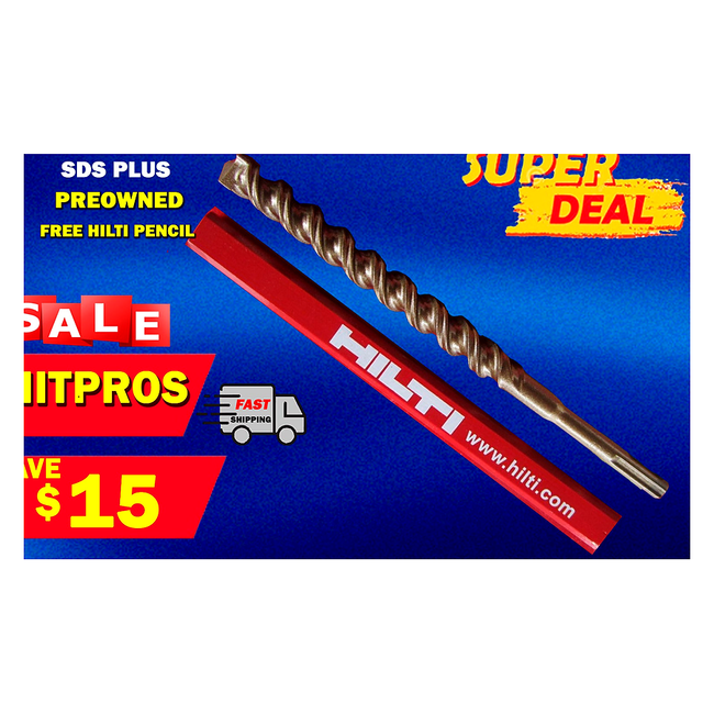HILTI TE-CX 5/8 x 8", SDS PLUS, PREOWNED, FREE HILTI PENCIL, FAST SHIPPING
