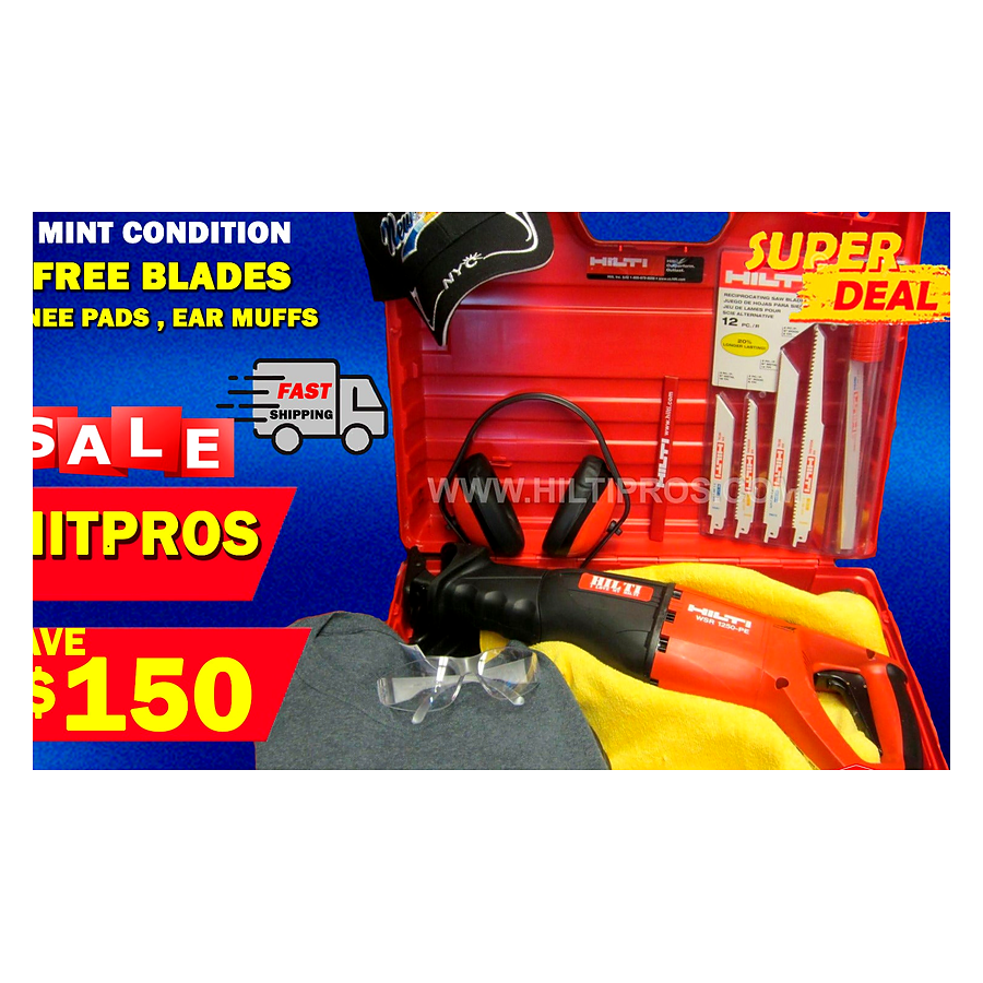 Hilti WSR 1250 PE, MINT COND.FREE BLADES, KNEE PADS, EAR MUFFS, FAST SHIP