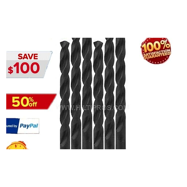 Milwaukee 48-89-2840 3/8" Thunderbolt Black Oxide Drill Bit, 6-Pack, FAST SHIP