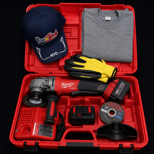 MILWAUKEE GRINDER M18, NEW, STRONG, FREE GLOVES, HAT, SHIRTS, FAST SHIP