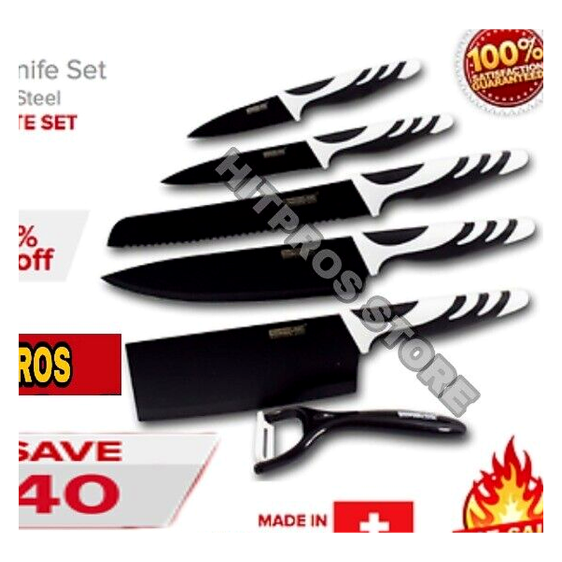 Swiss Line Non-stick Coating Knife Set, 5PCS, Stainless Steel, BRAND NEW, FAST S